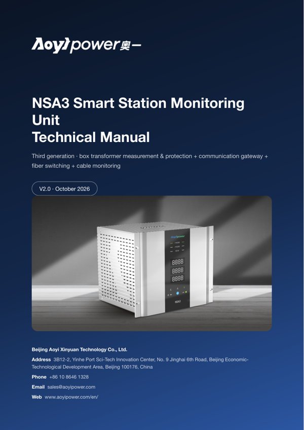 NSA3 Smart Station Monitoring Unit — Technical Manual (English) — cover